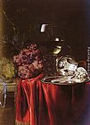 A Still Life of Grapes, a Roemer, a Silver Ewer and a Plate by Willem van Aelst